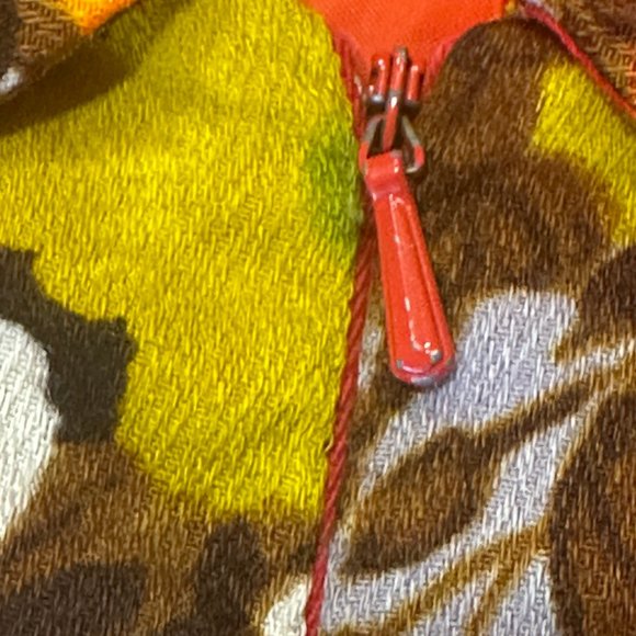 Groovy Floral Velveteen Bold Flower Power Print Lined Mini Dress Size Small - Picture 6 of 13